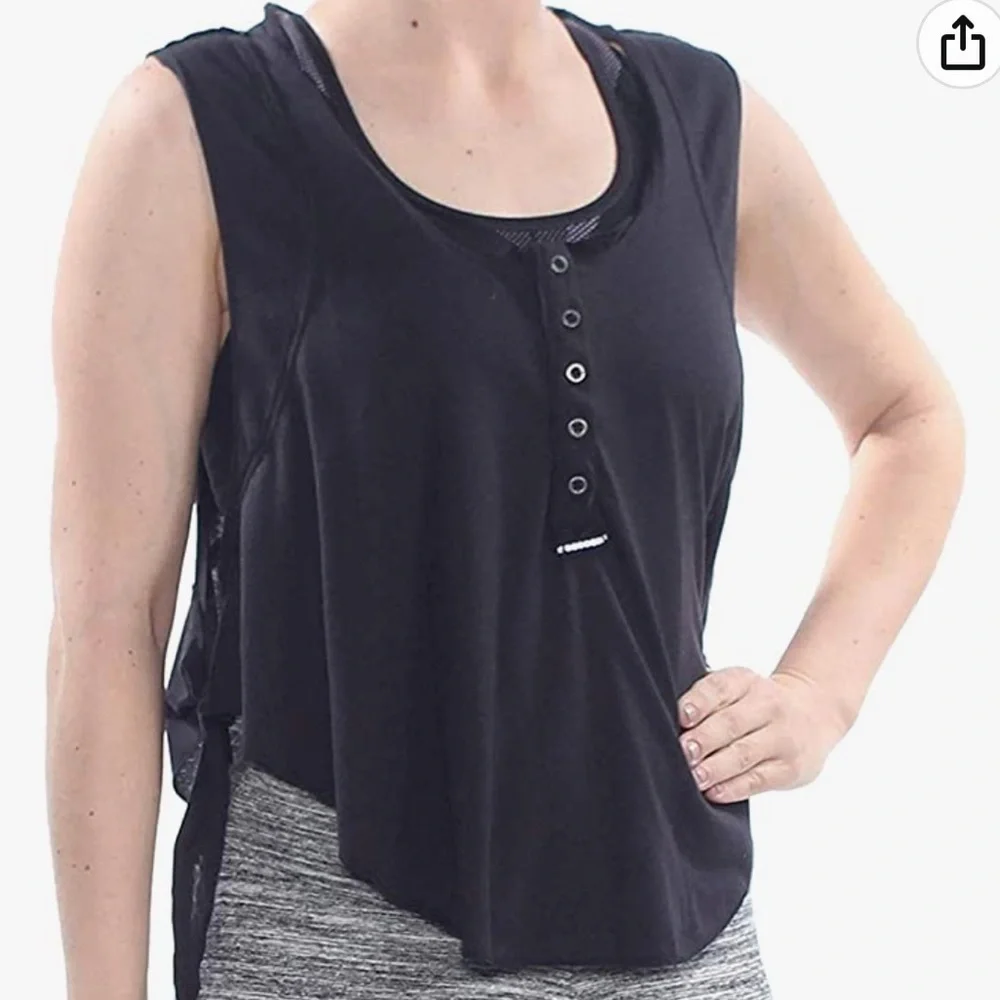 Free People Movement Black High Tide Cropped Sleeveless Top Size Small